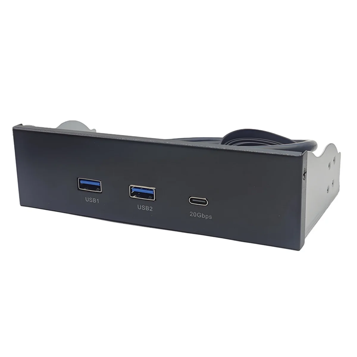 SMIEA USB اللوحة الأمامية للكمبيوتر 2 منفذ USB 3.2 GEN1 5Gbps + 1 منفذ TYPE-C 10Gbps/20Gbps Hub لسطح المكتب 5.25 بوصة محرك مرن Bay