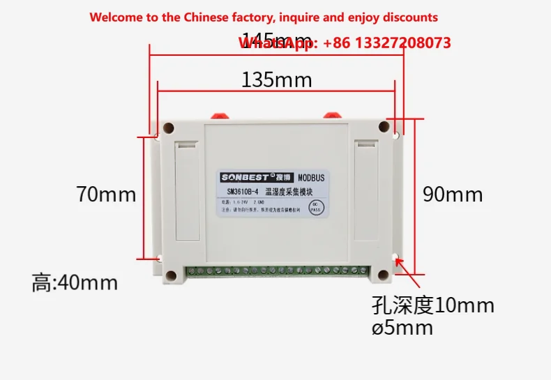 RS485 ， 4-channel temperature and humidity acquisition module SHT30 sensor, multi-channel SHT20 probe, digital transmitter