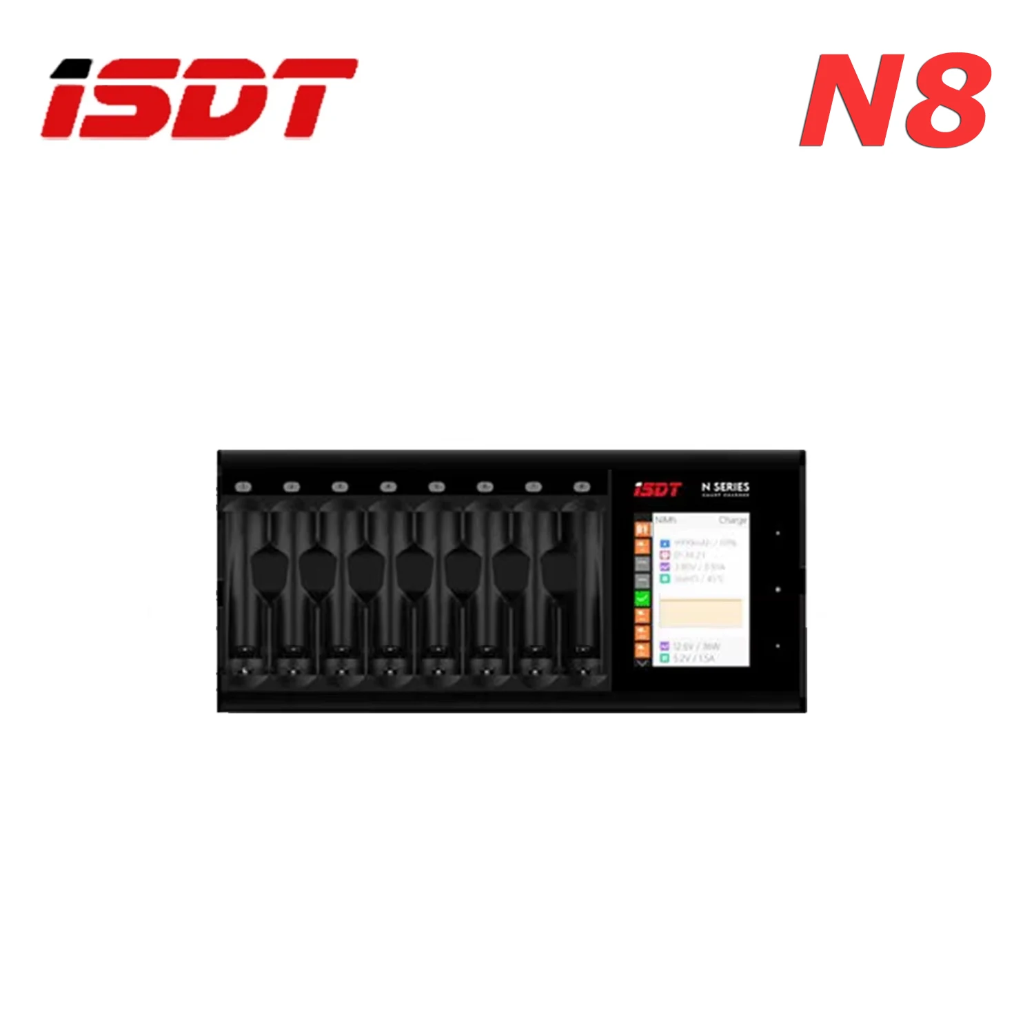 ISDT N8 18W/ N16 36W/ N24 48W 5-12V AA AAA バッテリー充電器 DCスマートバッテリー充電器 リチウムイオン、リチウムハイブリッド、ニッケル水素、ニッケルカドミウム、リン酸鉄リチウム電池対応