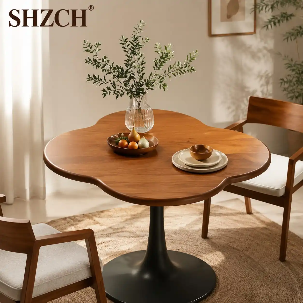 Light Luxury Simple High-end American  Retro Four-leaf Clover Coffee Table  Home Living Room Sofa  Bedroom Small Apartment