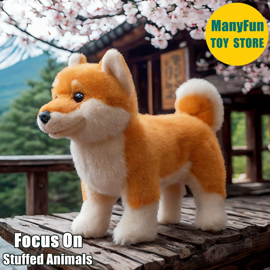 Peluche de Shiba Inu, animal de peluche realista, peluche de perro Shiba, perro Akita japonés, juguete de peluche simulado, muñeco de Akita Inu, muñeco suave para coleccionistas.