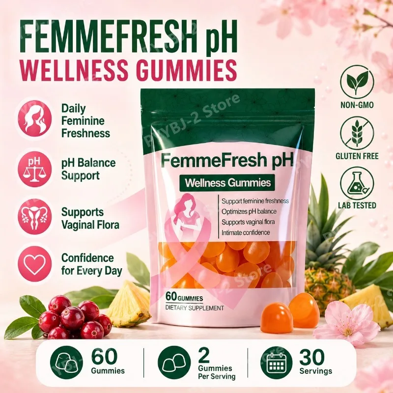 Gomitas PH Wellness, 60 Unidades, Apoyan la Salud del Sistema Digestivo y el Equilibrio del PH para Mujeres — Vitamina C, Extracto de Arándano y Piña