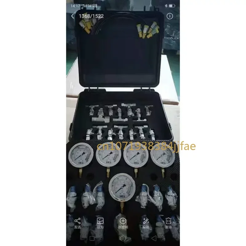 Parts Professional level Hydraulic Pressure Gauge Set Diagnostic Test Kits For Excavator Engine