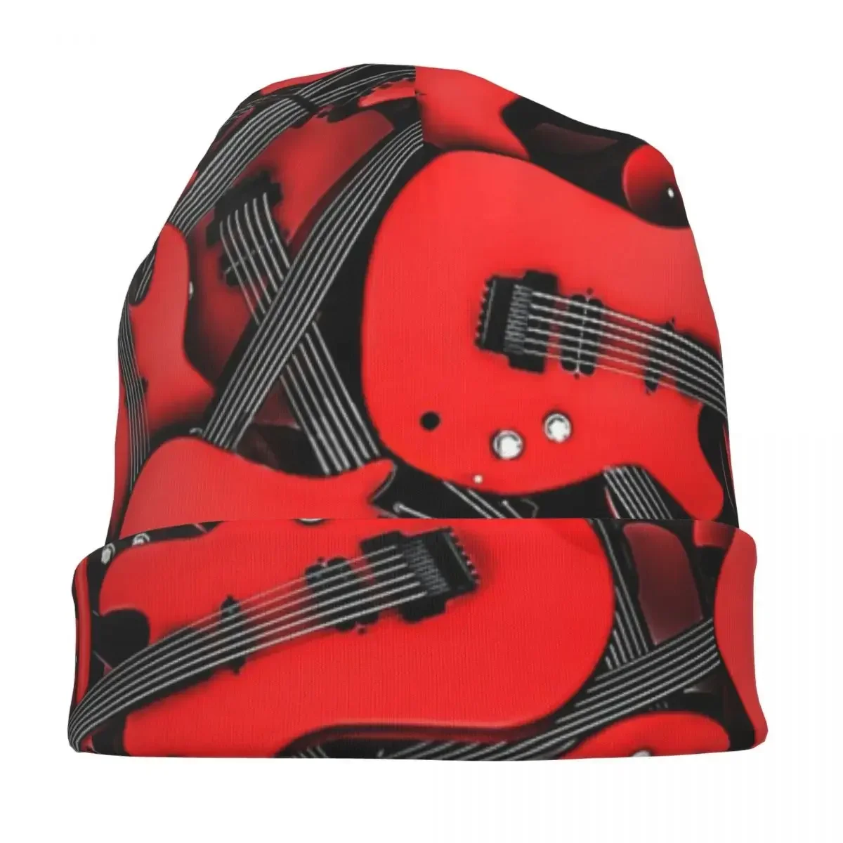 فقط القيثارات بونيه القبعات الهيب هوب تزلج Skullies قبعة صغيرة الغيتار الحفل الموسيقى الموسيقية الرجال النساء محبوك قبعة دافئة ذات الاستخدام المزدوج قبعة #2