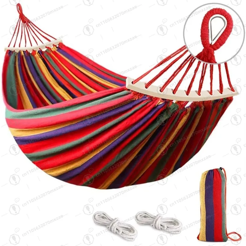 

Travel portable hammock: novel thick canvas material, outdoor camping swing bed, strong load-bearing