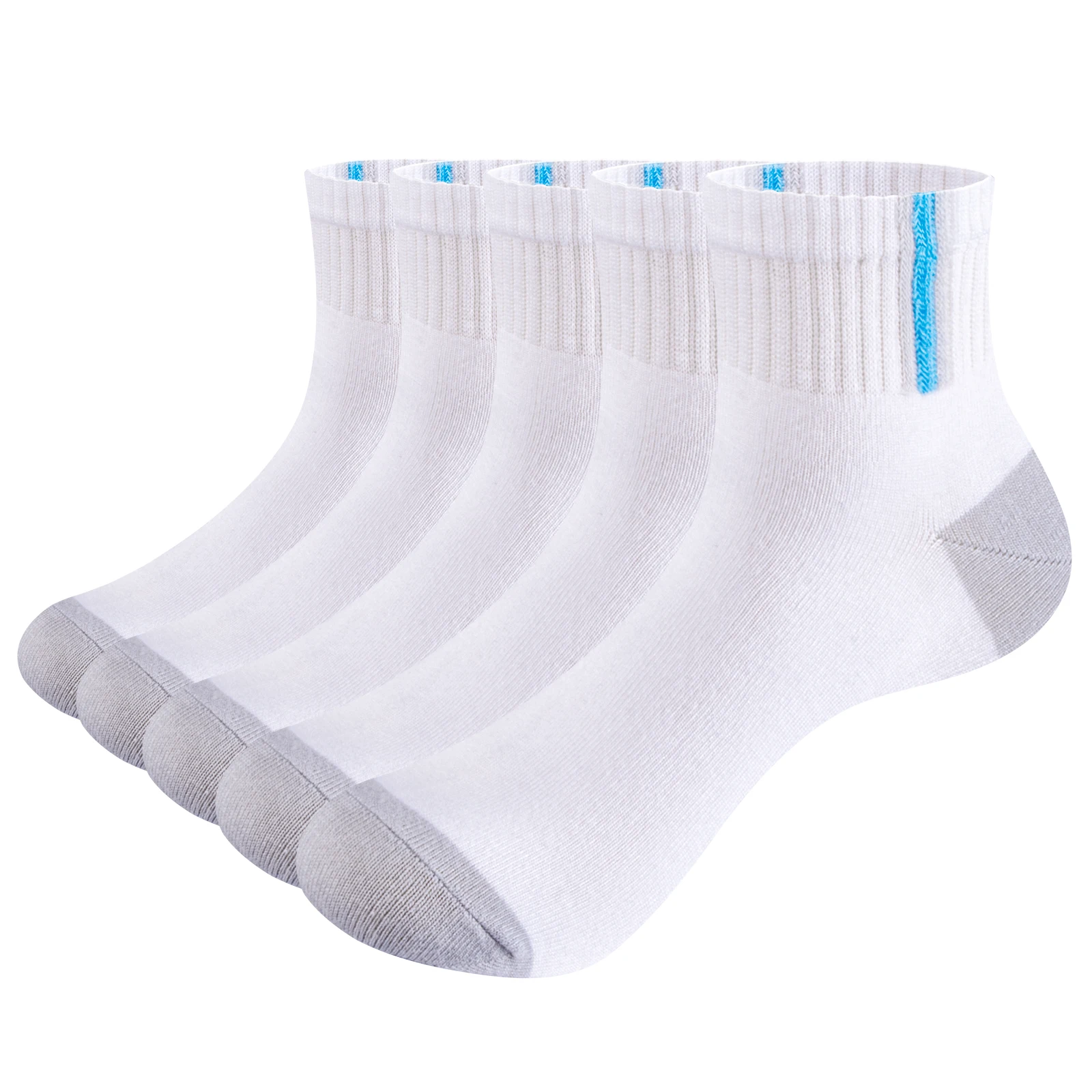 YUEDGE Quarter Bamboo Socks Breathable Low Cut Casual Short Ankle Socks for Unisex Size 37-41/41-44/44-46, 5 Pairs/Pack