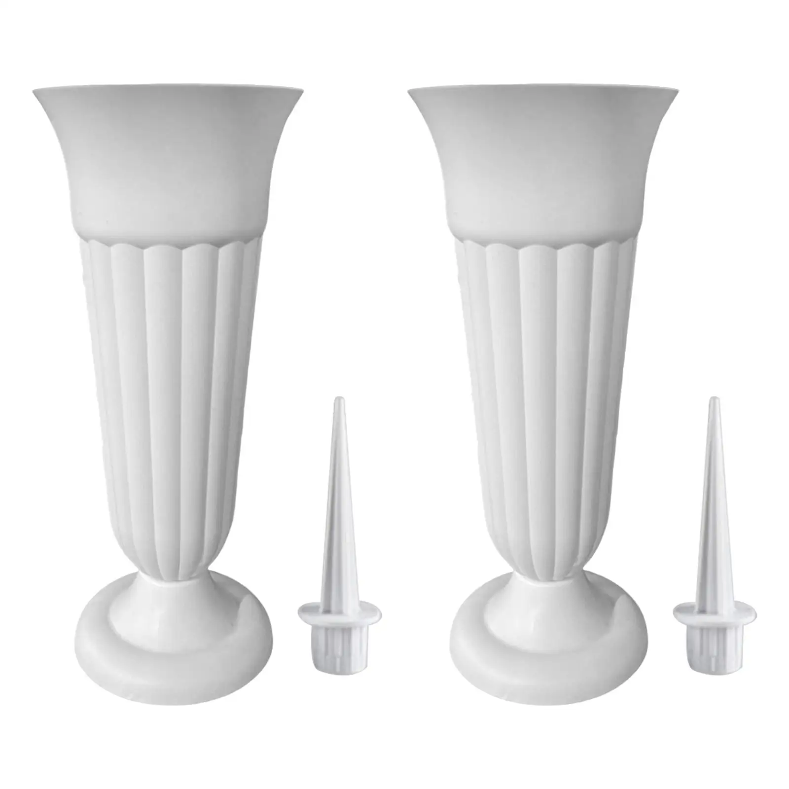 Plastic Grave Cone Vase Cemetery Vase with Floral Supply Foam Insert Tool Container for Funeral and Memorial Sites