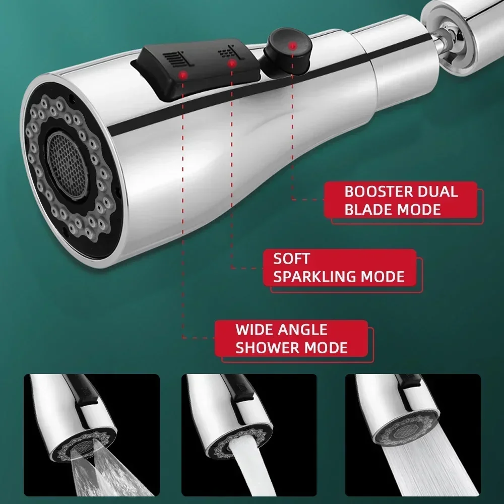 Prolongateur de robinet de cuisine universel, robinet d'eau réglable, lavage de bain, gadgets de cuisine, 3 modes, rotation à 360 degrés