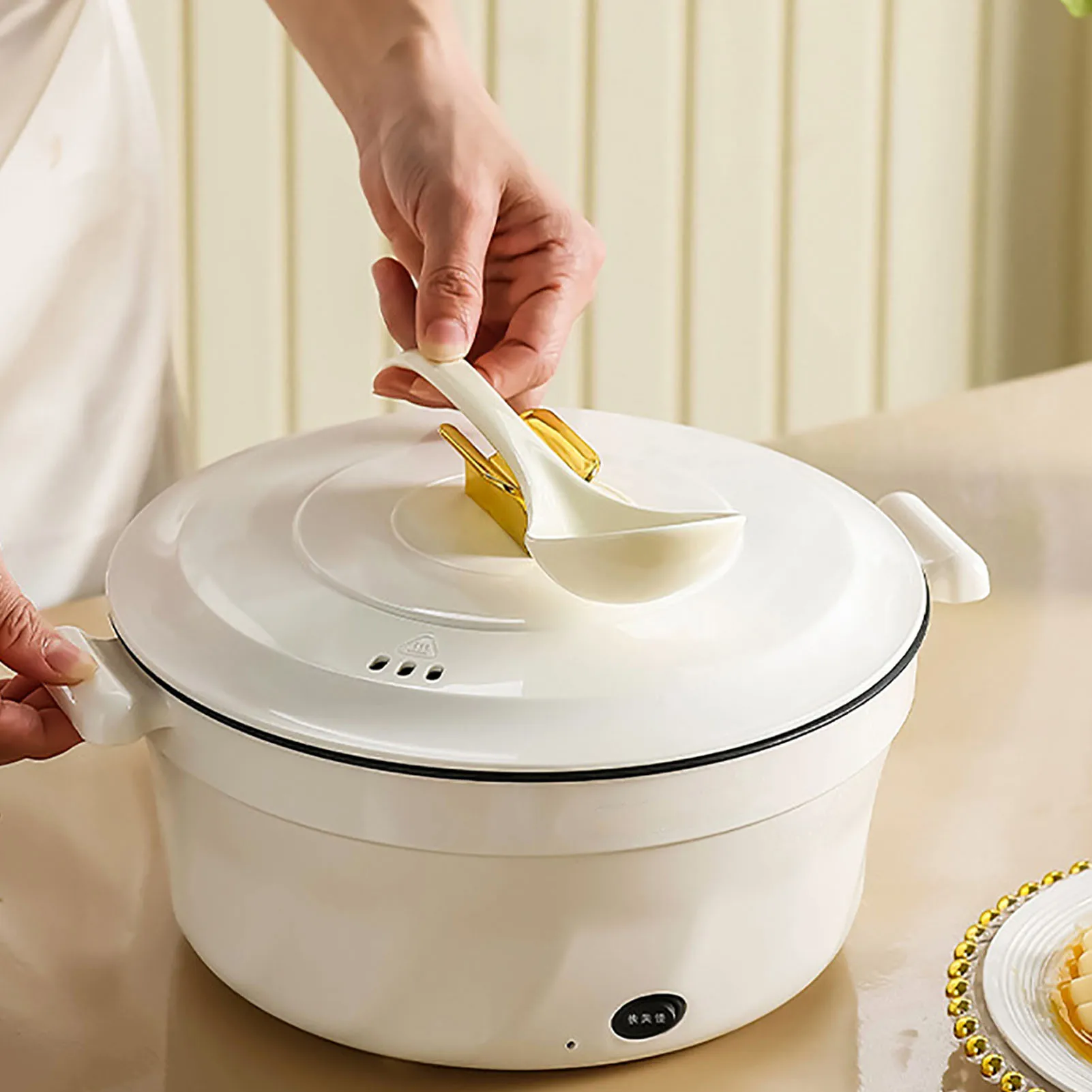 

Электрическая многофункциональная кастрюля для студенческого общежития 220 В - универсальная кухонная техника 3-в-1, мультиварка с горячей кастрюлей для приготовления пищи