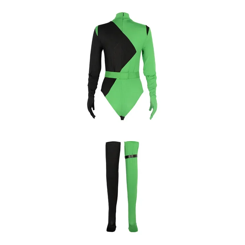 HN8 Shego Cosplay Costume Jumpsuit Gloves Belt Women Girls Outfits Fantasia Halloween Carnival Party Role Play Clothes Suit8…Gf