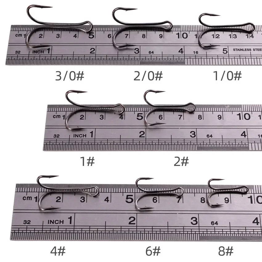 10pcs Long Shank Double Hook Weedless Fishing hook Fly Tying for Jig Bass Fish Hook fishing tackle For Soft Lure