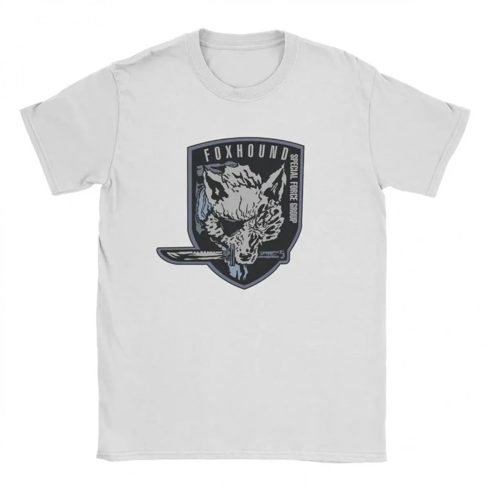 Men's Metal Gear Solid FOXHOUND Vintage Graphic T-Shirt Gaming Tee Emblem Print Loose Fit Short Sleeve Men's T-shirts for Summer