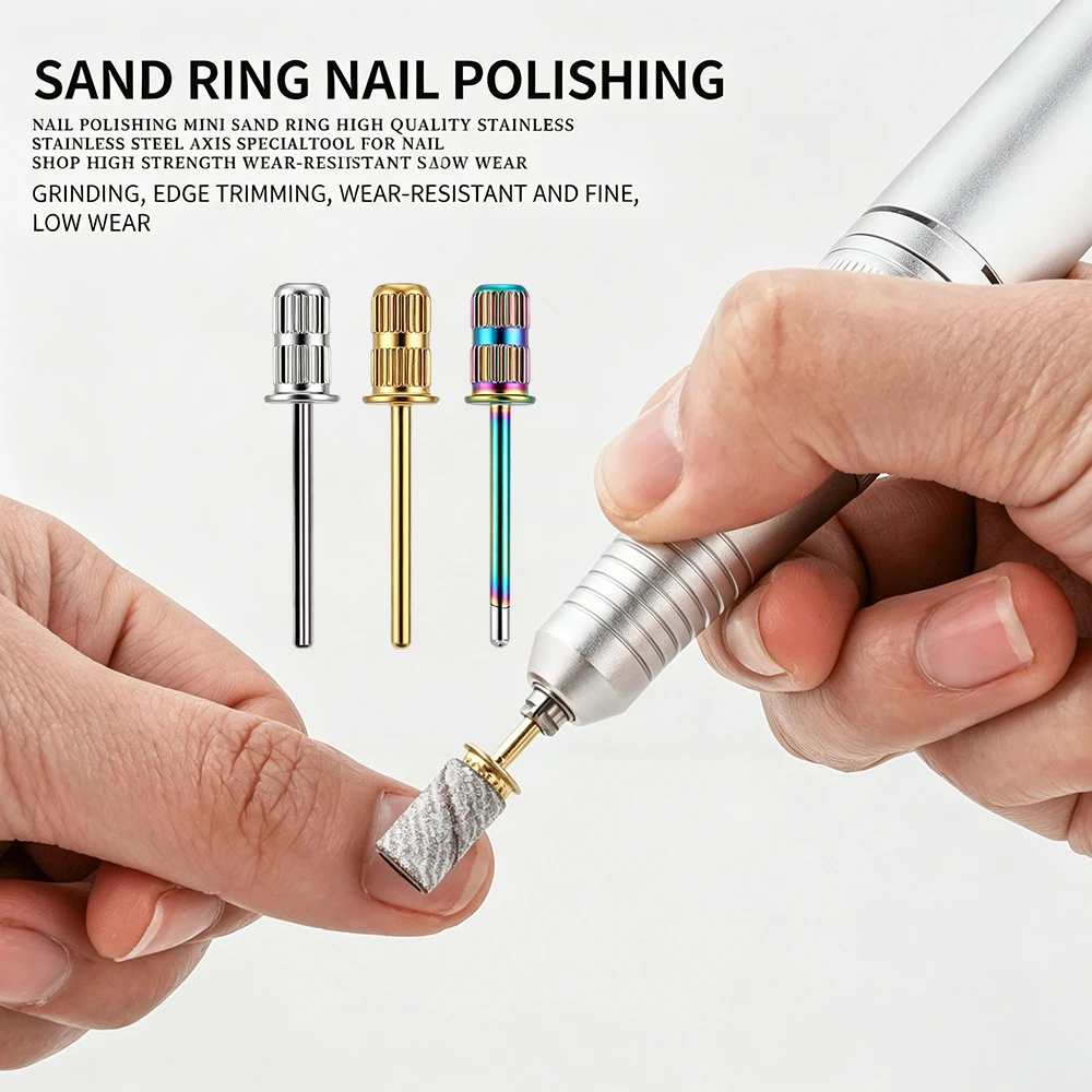 Nail Sanding Bands Mandrel Bit Electric Machine Titanium Nail Drill Bits UV Gel Acrylic Polish Remover For Nails Accessory Tool