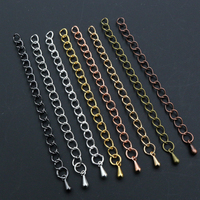 20pcs 50mm/70mm Length 5*4mm Tone Extended Extension Tail Chain Necklace Tail Chain Connector Findings For Bracelet Base Tray