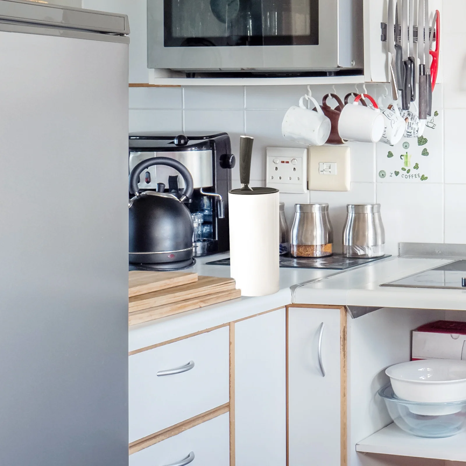 

Kitchen Cutter Rack Multifunctional Storage Holder with Drain Holes Air Permeable Design Space Saving Bottom Hole for Easy