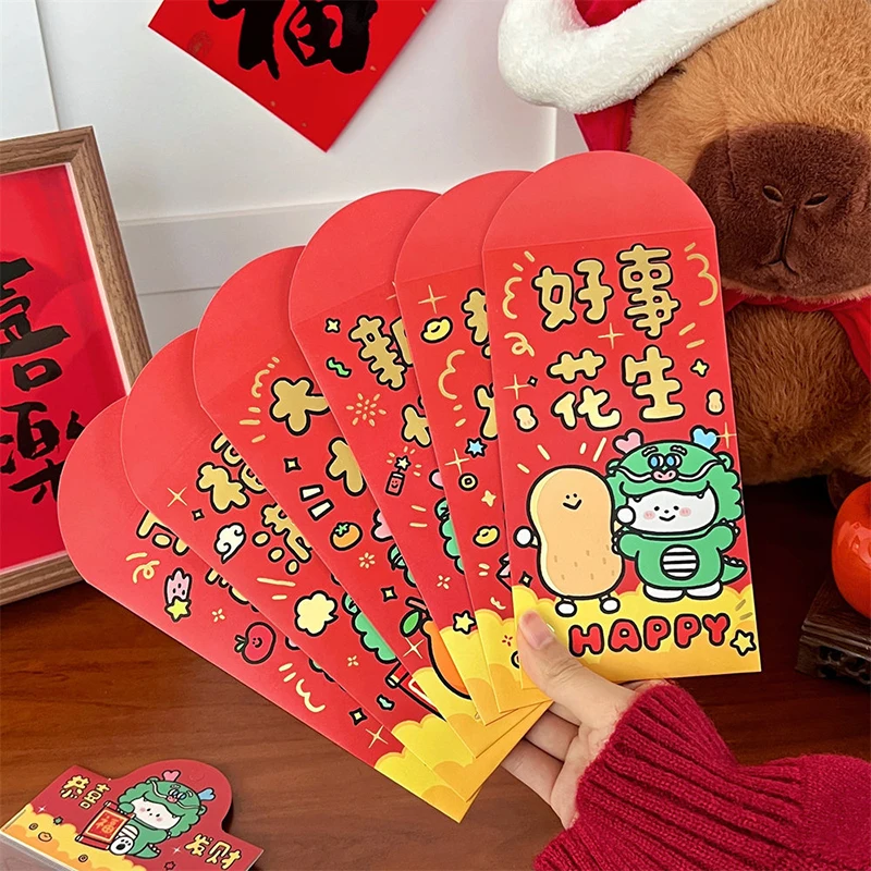 Cartoon Snake Pattern Money Envelope Blessing 2025 New Year Red Envelope Spring Festival Lucky Money Pockets