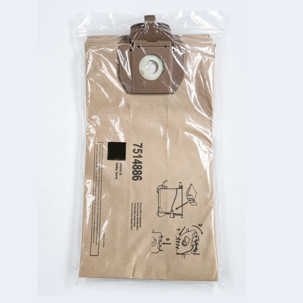 Eco-Friendly Vacuum Cleaner Paper Dust Bag 7514886 Replacement with 99.9% Filtration for Vento 8 Baby Bora Household & RV Use