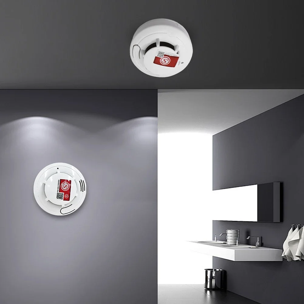 1/2Pcs Hause Feuer Alarm Rauchmelder mit Batterien Rauch Sensor Alarm Feuer Schutz Rauchmelder Sicherheit System