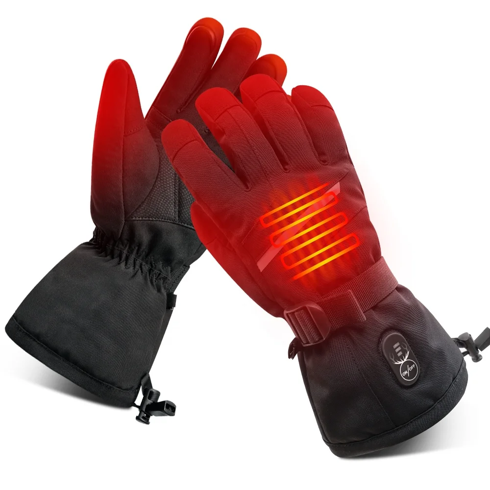 Waterproof winter ski gloves with thermal heating technology touch screen compatible with snowboard equipment Warm ski gear