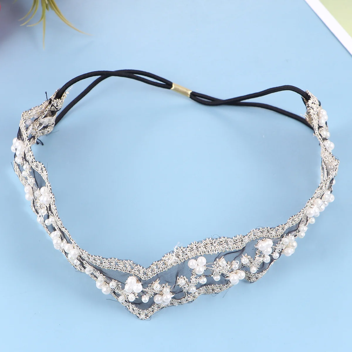 

2 шт., кружевная повязка на голову, эластичная повязка для волос с бисером для женщин, элегантные аксессуары для волос, свадебная вечеринка, фестивальная фотография