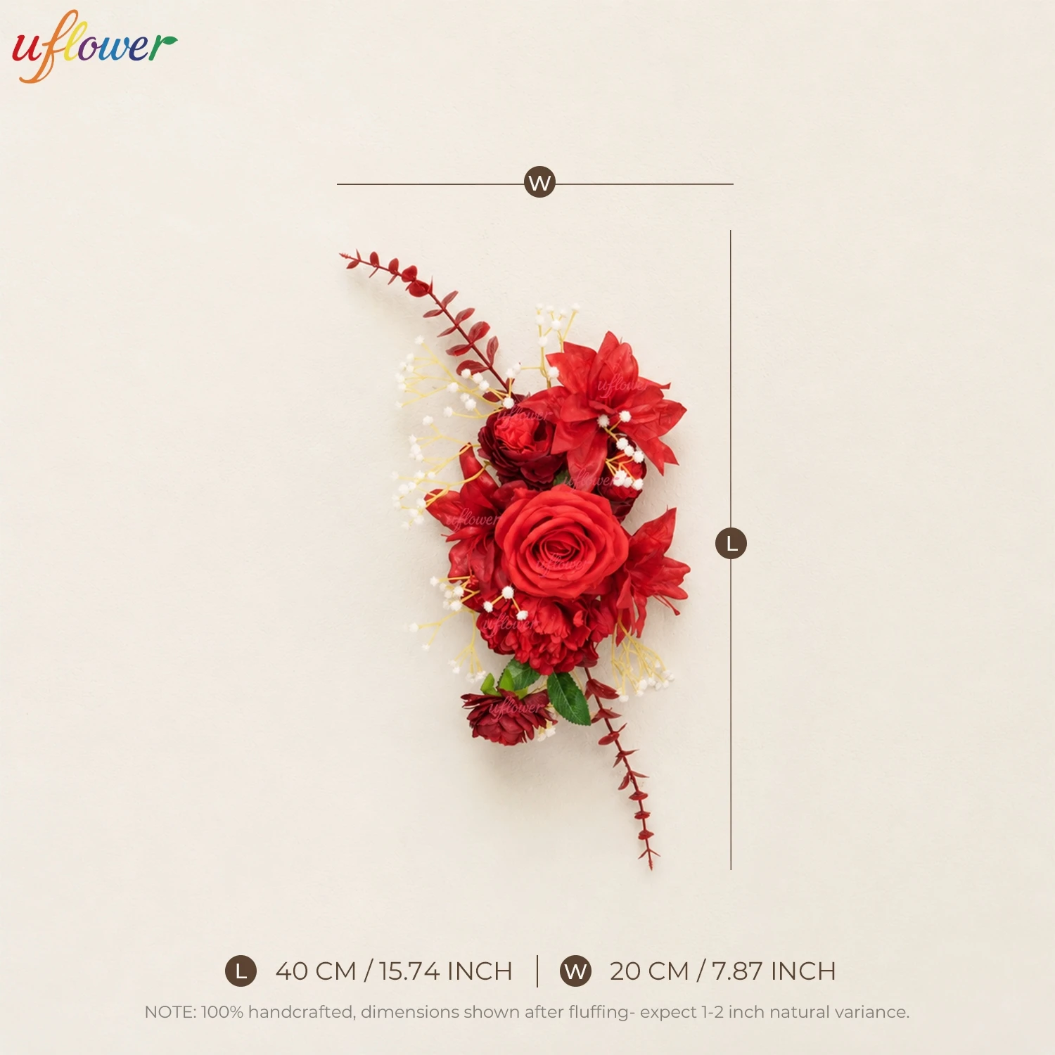 Wedding Decorative Chair Back Flowers Red Rose Banquet For Banquet Church Festival Birthday Party Outdoor Garden Aisle Flowers view 5