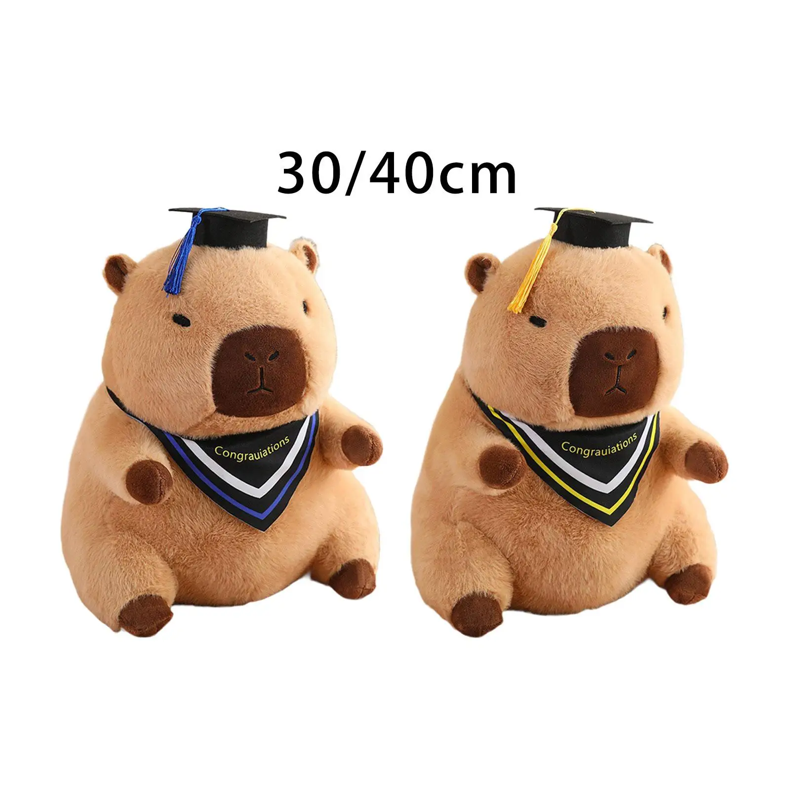 Graduation Capybara Stuffed Toy Home Decor Huggable Collectible Capybara Plush Toy for Kids Adults Family Teens Birthday Gifts