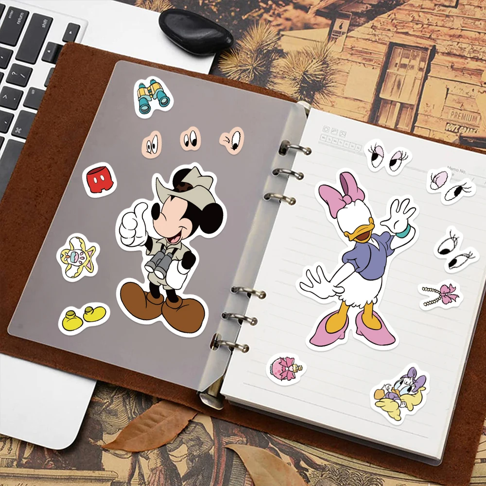 8/16/32Pcs Disney Make A Face Puzzle Stickers Mickey Minnie Donald Duck Kids Assemble Toys Children Funny Sticker Party Gift