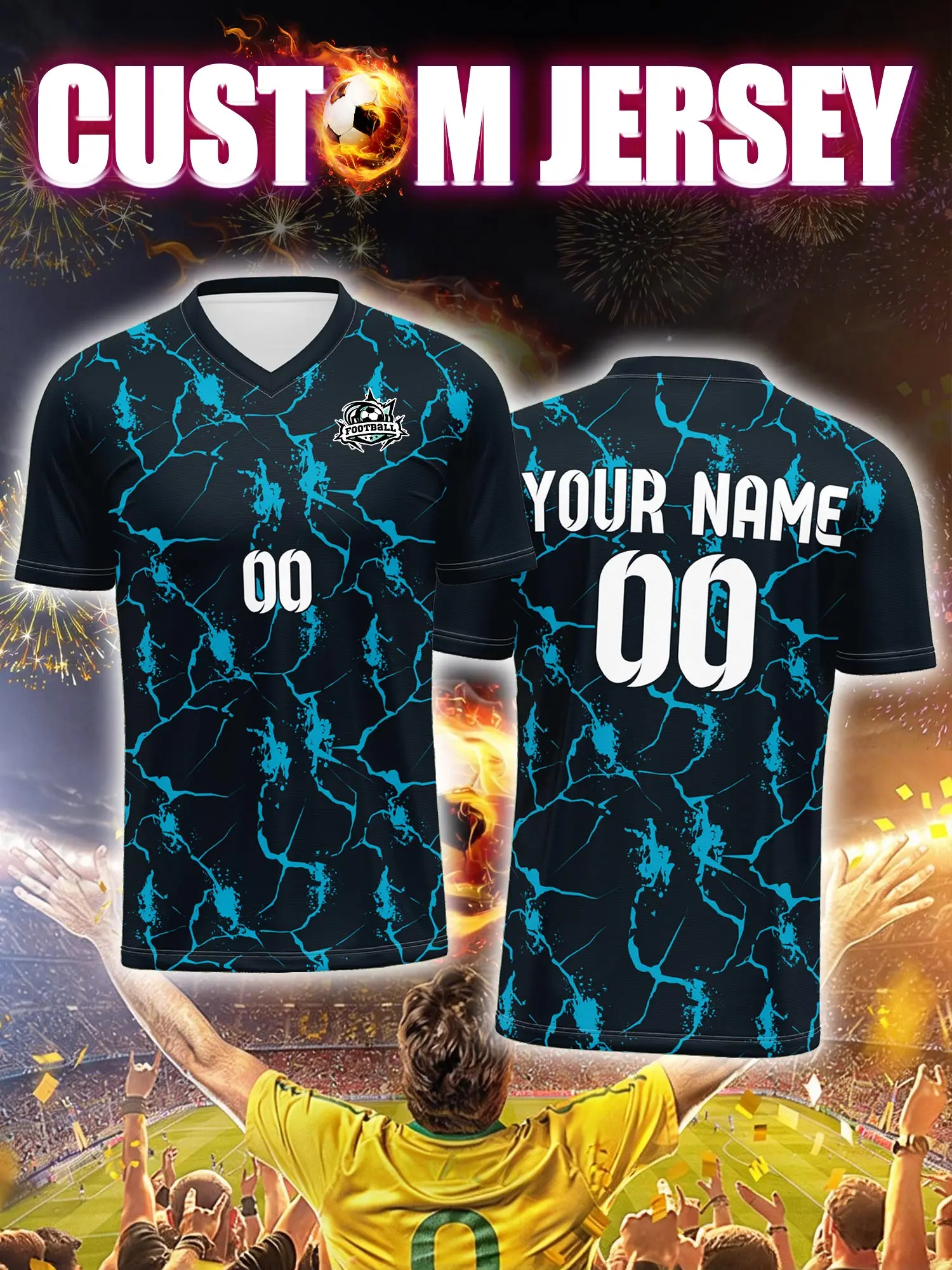 

Футболка для футбола с индивидуальным изображением, номером и именем, редкая коллекционная версия для фанатов, ограниченная серия.