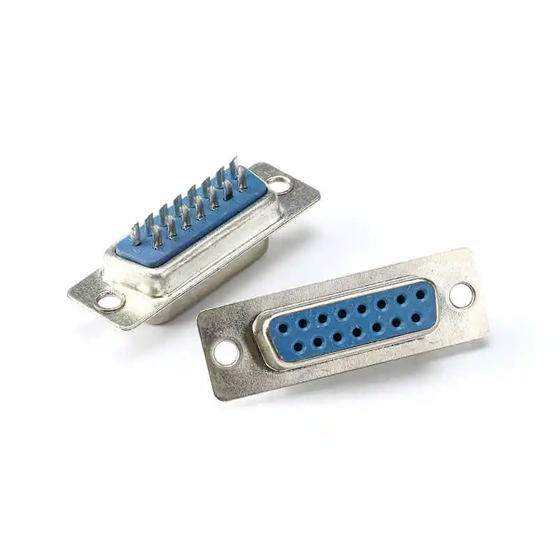 DB15 Plug and Socket, Female and Male, Housing, Double Row 15 Pins, Solder Type
