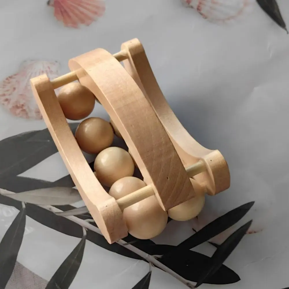

Natural Wood Massage Roller Tool Wooden Manual Tool Muscle Roller Massager Slim Down 10 Bead Lymphatic Drainage Roller