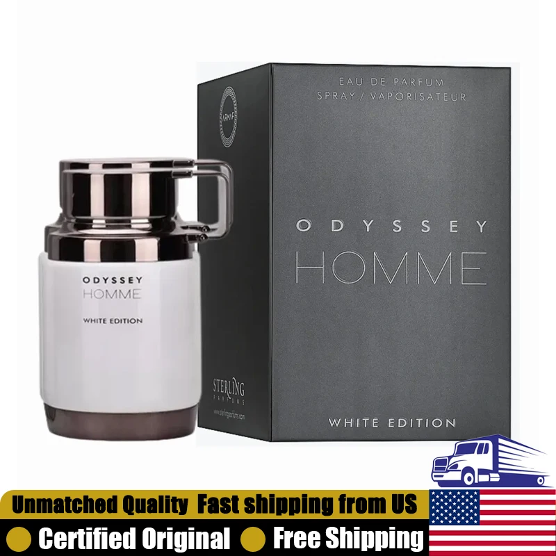 

Armaf Odyssey Homme White Edition Eau de Parfum 3.4 Oz Premium Arabian Perfumes Lasting Fresh Aquatic Cologne for Men Pheromones