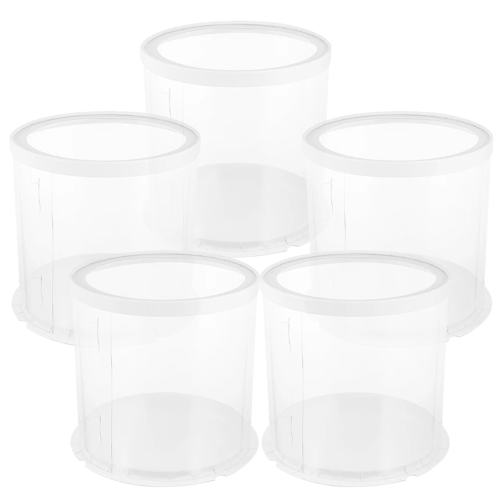 

5 Pcs Containers Cake Box Holder with Lid Small Boxes Gift Birthday The Pet Round