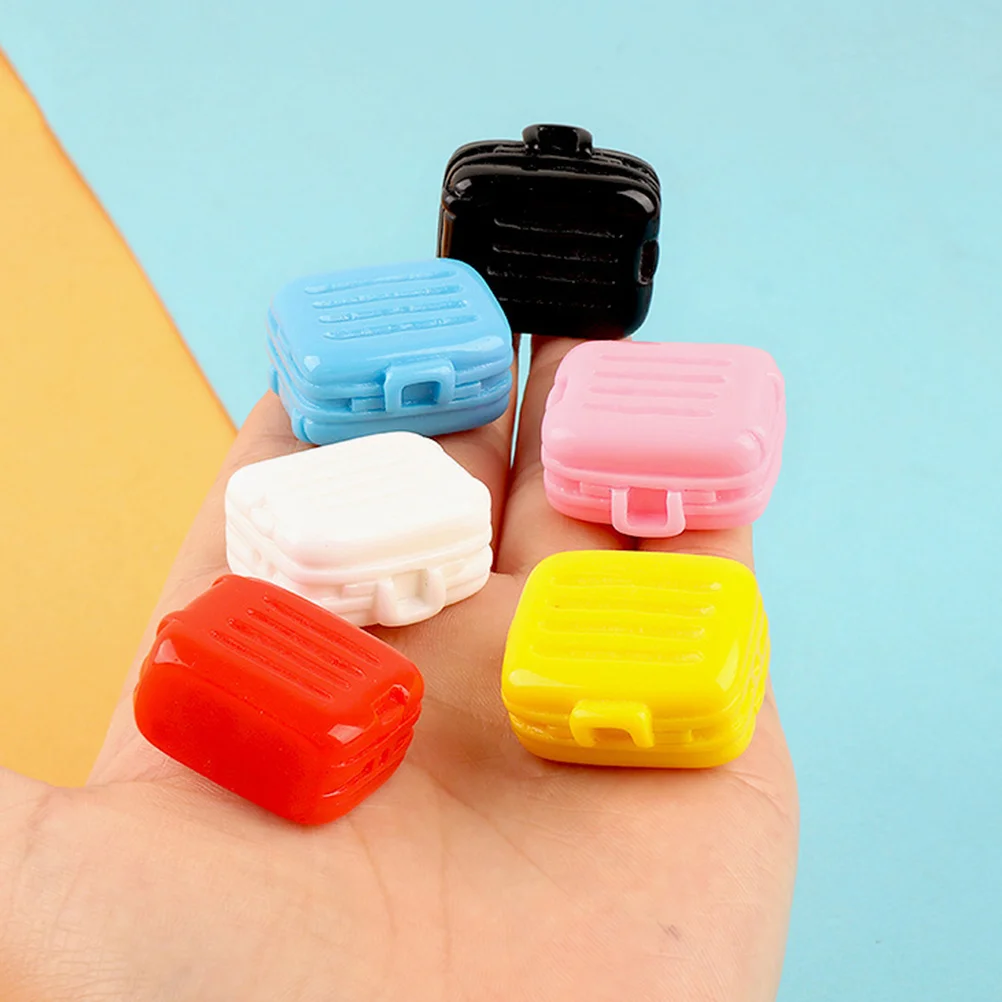 

6 Pcs Miniature Luggage Suitcase Suitcases House Travel Carrying Toys Decor Model Ornament