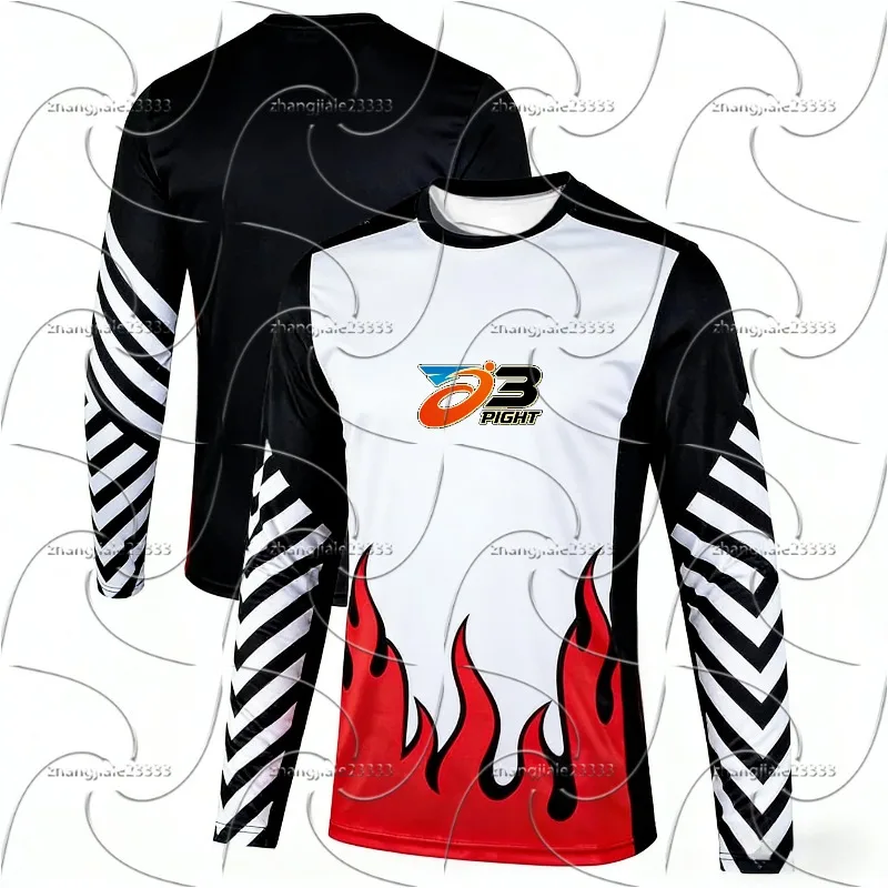 

2026 Men's Retro Sports Motorcycle Mountain Bike Breathable Quick Drying and Moisture Wicking Racing Long Sleeved T-shirt