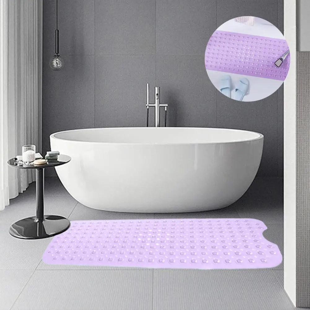 Useful Shower Mat Rectangular Bathtub Mat Non-slip Bottom Oversized Coverage Elderly Kids Shower Mat  Anti-skid