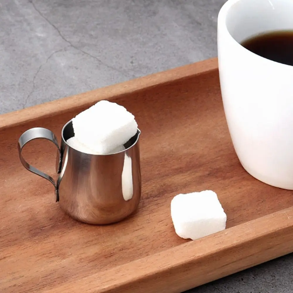 2 Piece 304 Stainless Steel Mini Milk Jug Pointed Mouth Quantitative Cafe Milk Jigger Small Capacity 12/30 ML Small Milk Pitcher