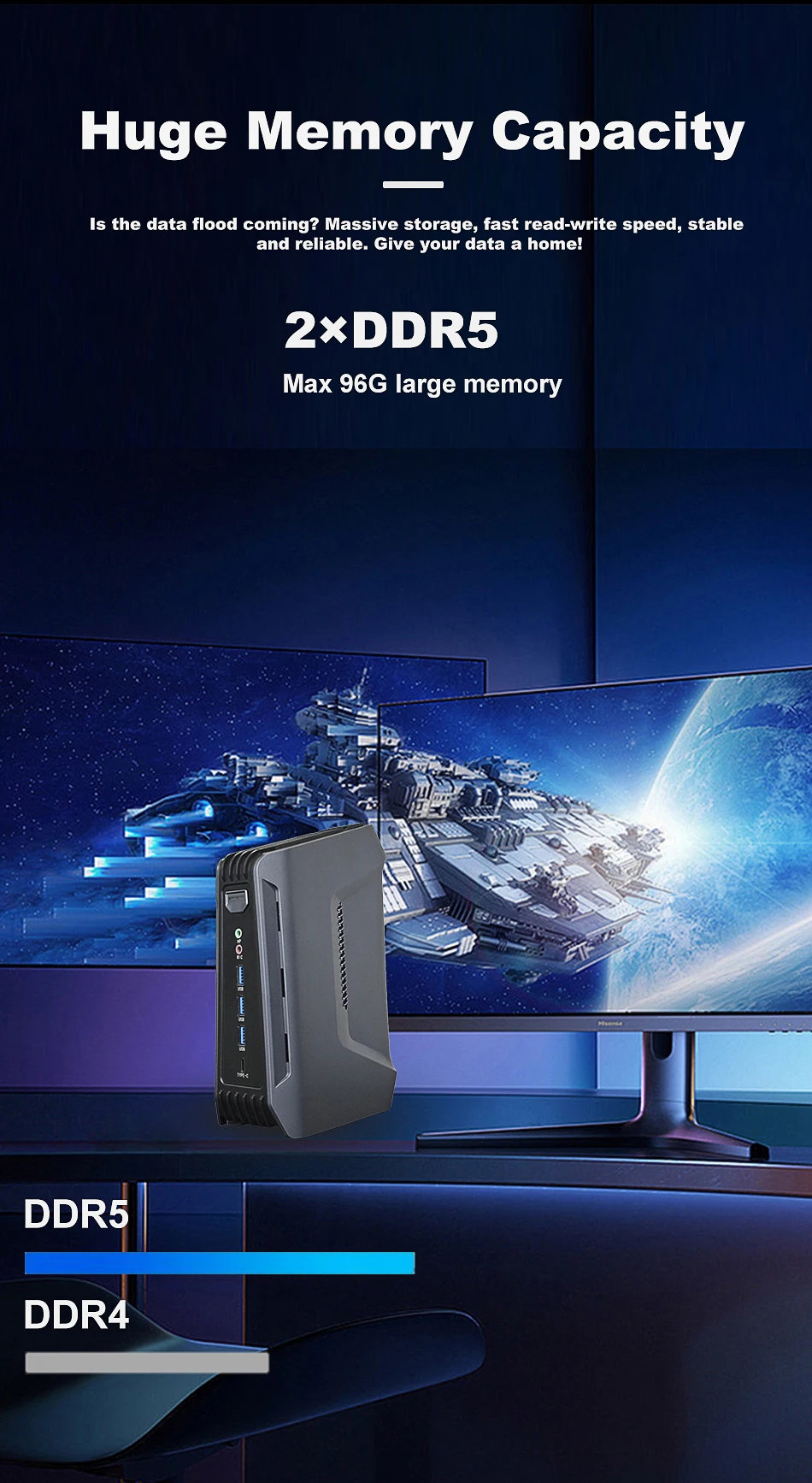 F12 Mini PC Intel Ultra 5 125H/Ultra 7 155H/165H Thunderbolt4 2xDDR5 2xPCIe 2x2.5G LAN Windows 11 WiFi6 Desktop Gaming Computer