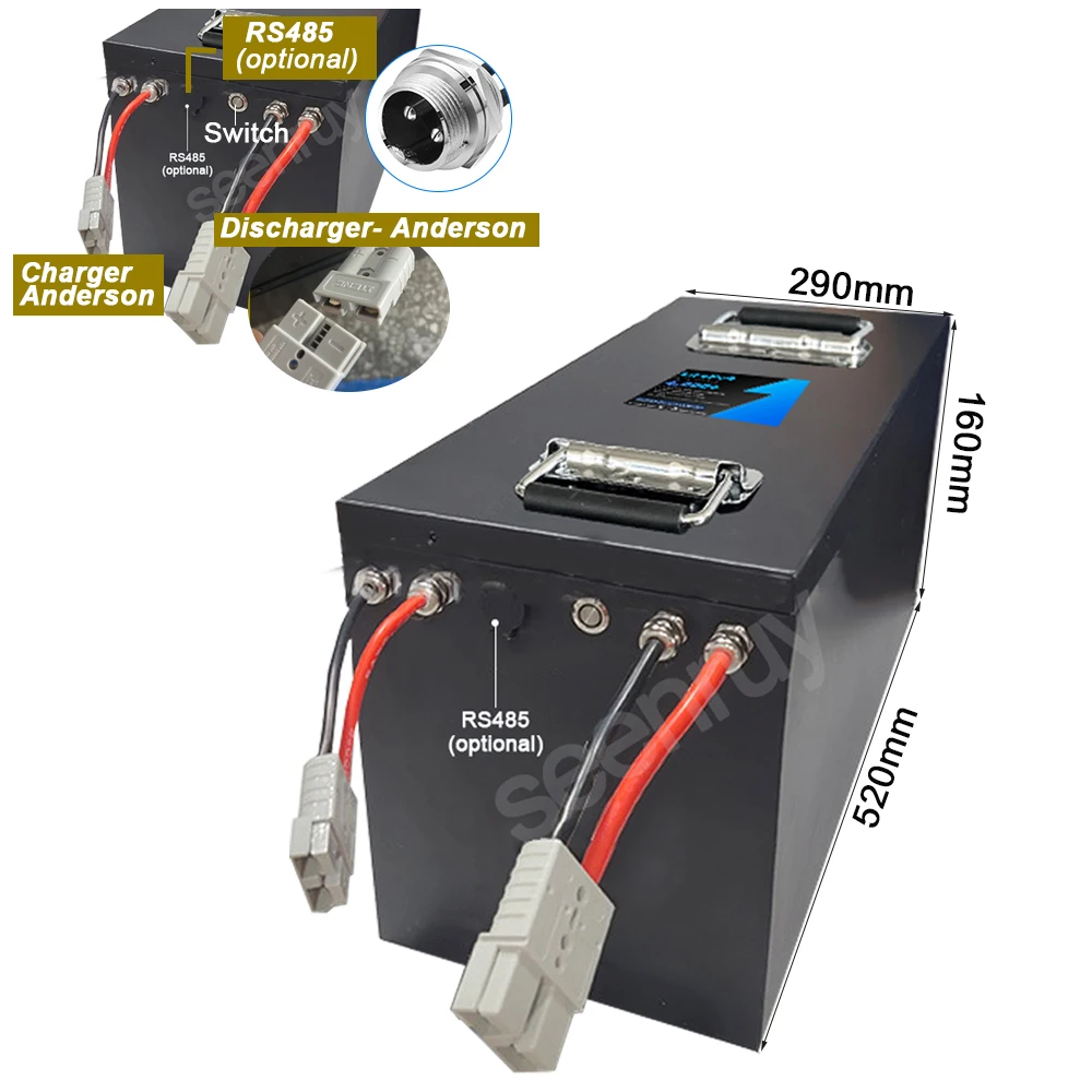 24V 200AH Lifepo4 With Charger Optional RS485 200A Lithium Iron Phosphate Battery Perfect For UVAs Sensor Devices EV Robot AGV