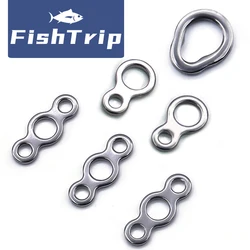 FishTrip 25Pcs Jigging Solid Ring Stainless Steels Fishing Heavy Duty Connector Terminal Tackle