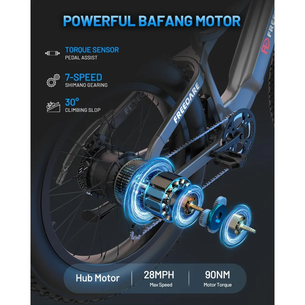 Saiga Electric Bike Adults 750W BAFANG Motor 28MPH Torque Sensor Mountain Ebike Smart App Control