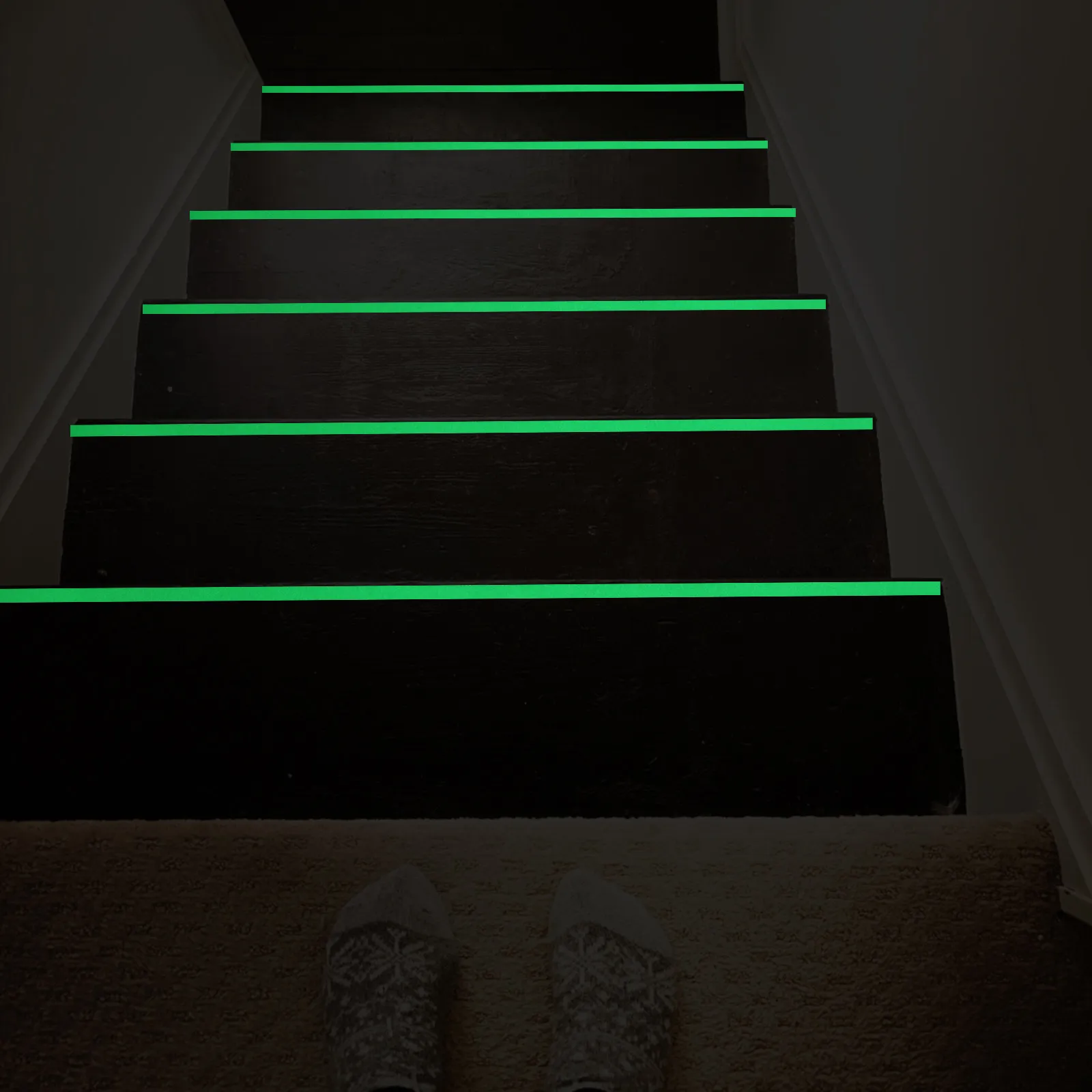 

5 Rolls Fluorescent Safety Stair Tape Green Glow in The Dark Non-Slip Adhesive Luminous Floor Marking Emergency Evacuation