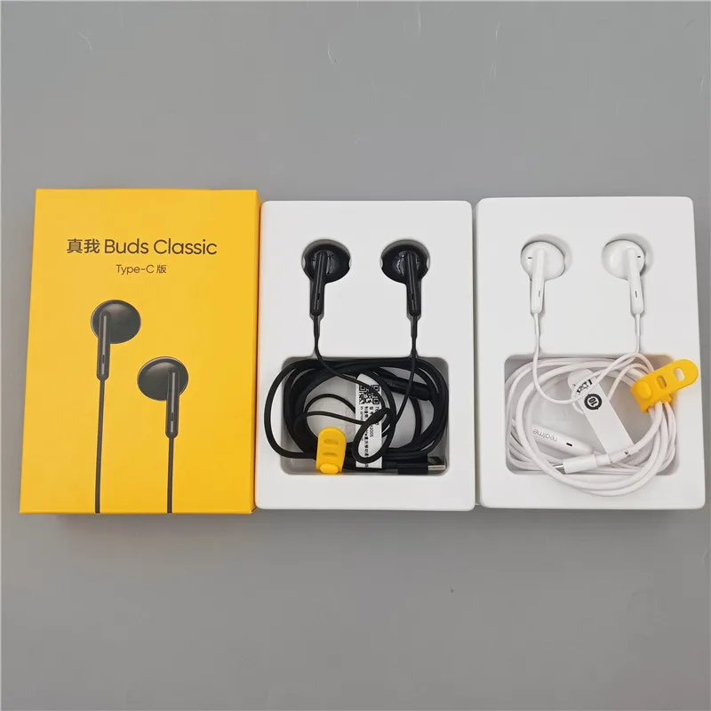 Original For Realme GT 3 2 Pro Neo5 Buds 3 Classic USB Type C Earphone Wired Half In Ear Earbuds With Mic Bass Sport Headset