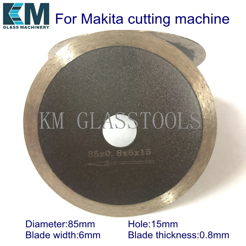 1 PCS! Size:Diameter85mm*Hole15mm(Makita cutting machine),Glass diamond cutting blades.