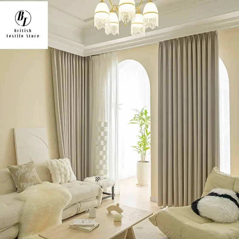 

Japanese-style Curtains for Living Dining Room Bedroom Water Ripple Chenille Matcha Milk Tea Green Curtain Thickening Custom