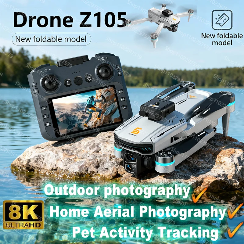 2026 جديد Z105 الطائرة بدون طيار زاوية واسعة المهنية كاميرا مزدوجة 5G واي فاي التدفق البصري التصوير الجوي فرش كوادكوبت طفل دمى هدايا #1