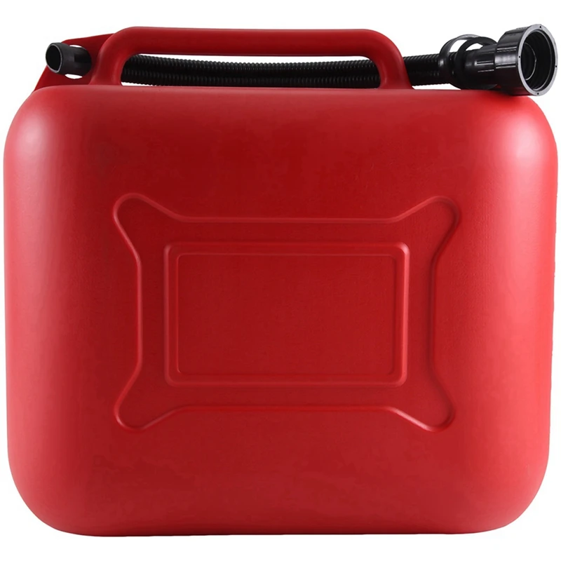 20L 5.28Gal Car Fuel Tank Can Spare Plastic Petrol Gas Container Anti-Static Fuel Carrier With Pipe For Car Travel Easy Install