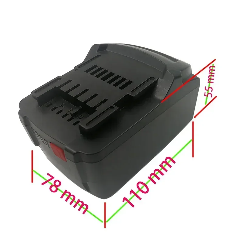 PCB Charging Protection LED Power Display Li-ion Battery Plastic Case Sleeve Suitable for Metabo 18V Li-ion Battery Plastic Case