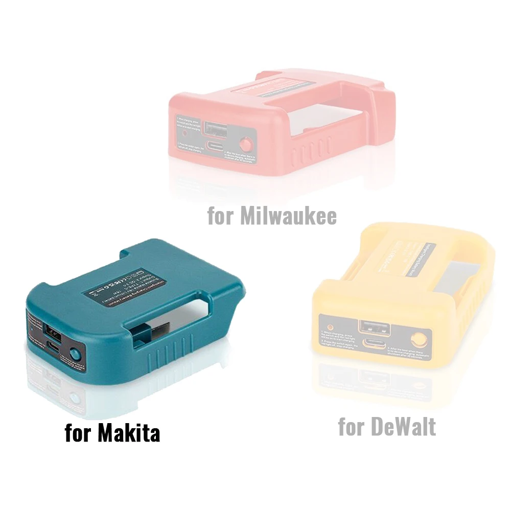 Adapter with dual output interface for Makita 18V 14V battery BL1860 batteries onvert to power bank fast charging Portable rack