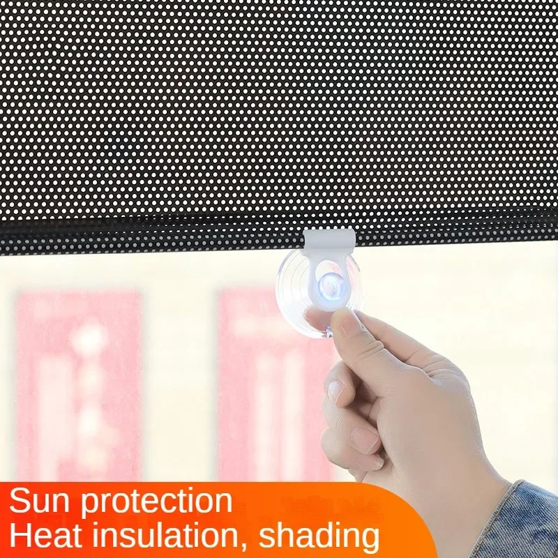 Universal Roller Blinds Suction Cup Sunshade Blackout Curtain with Thermal Insulated UV Protection Nail-free Car Window Shades