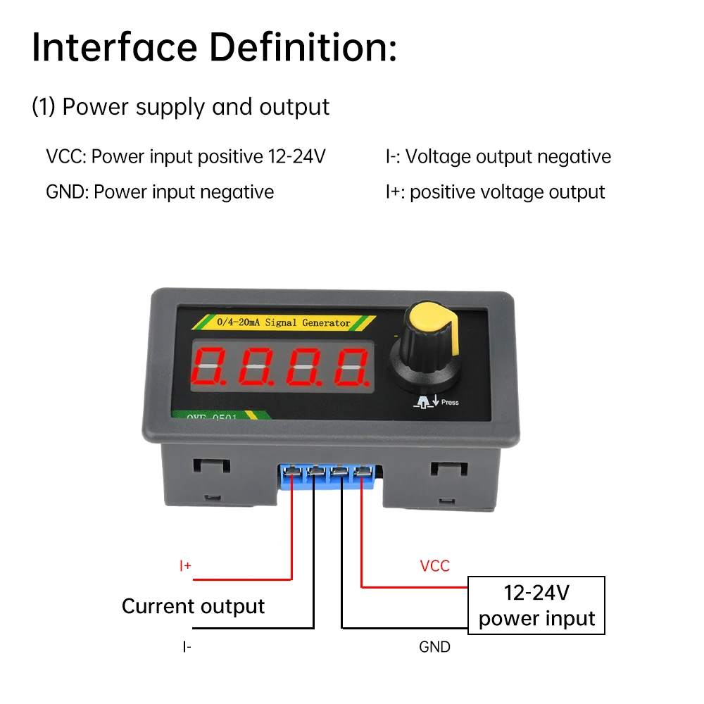 4‐20mA/0-20mA مولد إشارة عالي الدقة 4 أرقام LED محاكي الجهد الحالي لـ PLC/DCS/جهاز إرسال الضغط تصحيح الأخطاء